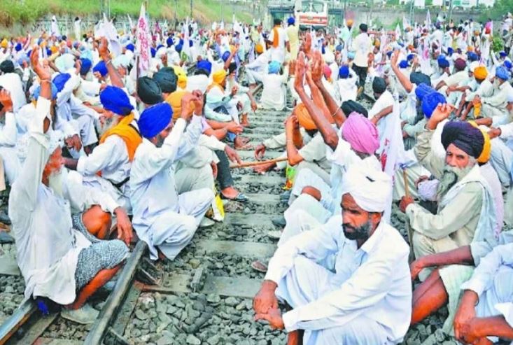 Farmers Block Rail Tracks