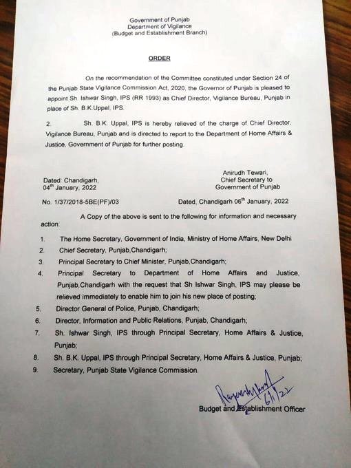 Punjab Govt Appoints IPS