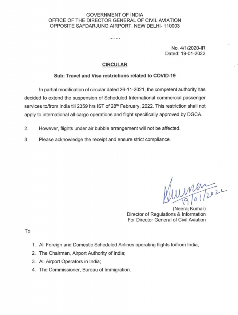 DGCA extends suspension