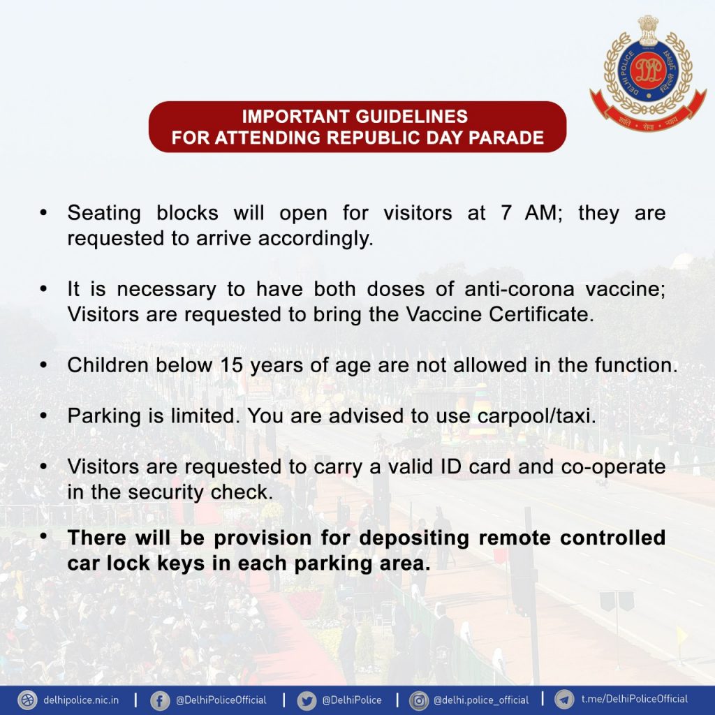 Delhi police issues Republic day guidelines