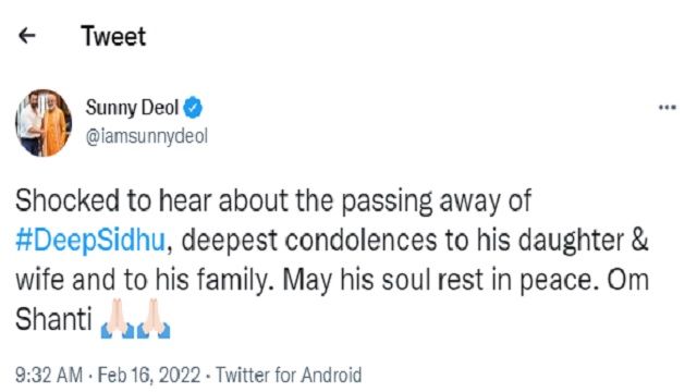  actors condolences on deep sidhu