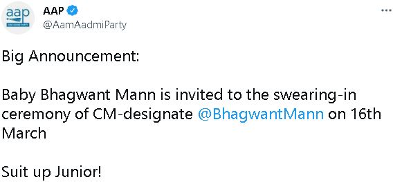 Baby Bhagwant Mann invited