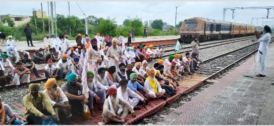 Farmers standing on roads