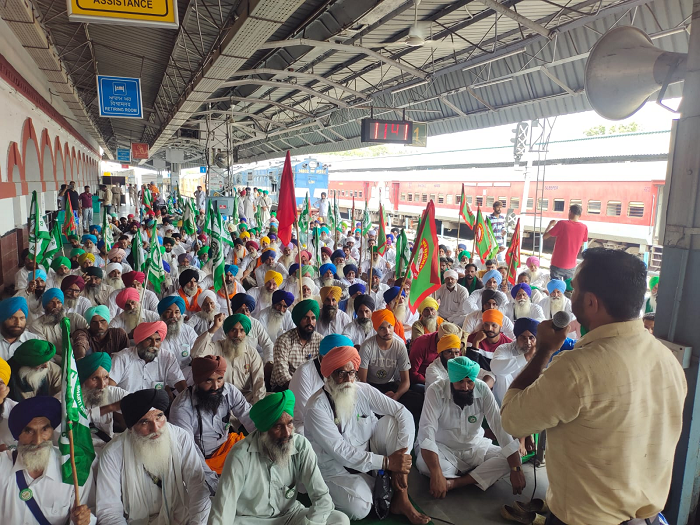 Farmers standing on roads