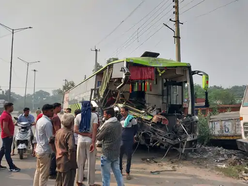 Karnal Bus Truck Collided