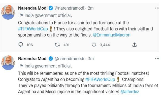 PM Modi congratulates Argentina