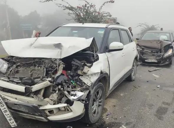 Haryana 30 vehicles collided