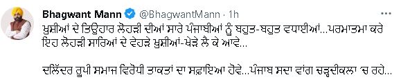 CM Bhagwant Mann congratulated