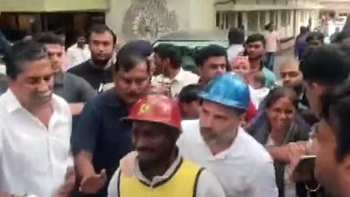 Rahul Gandhi rides with