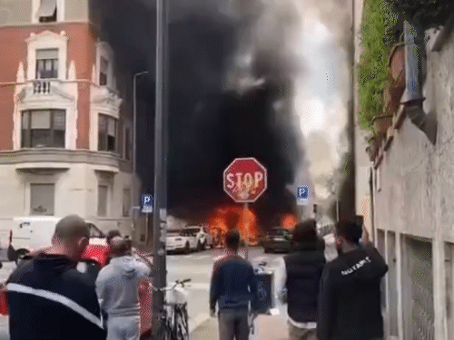 Big explosion in Italy Milan