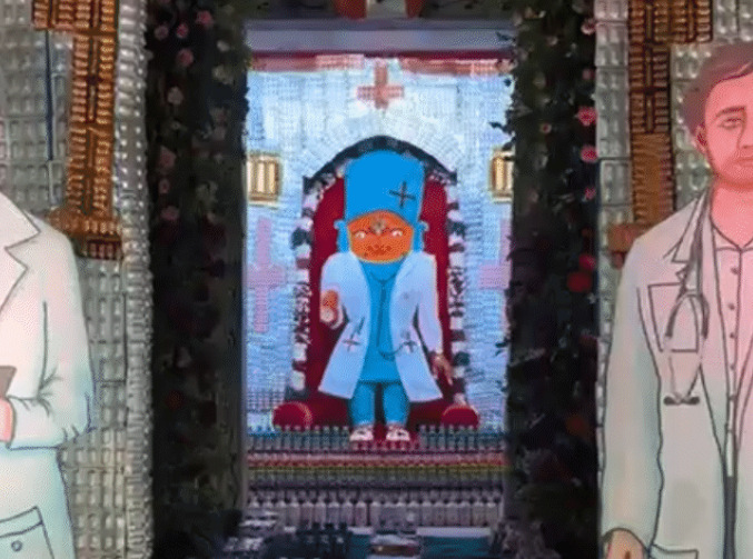 Hanuman temple was decorated 